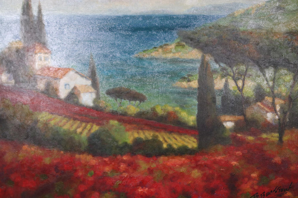 MEDITERRANEAN SEASCAPE OIL ON CANVAS BY BERNSTEIN