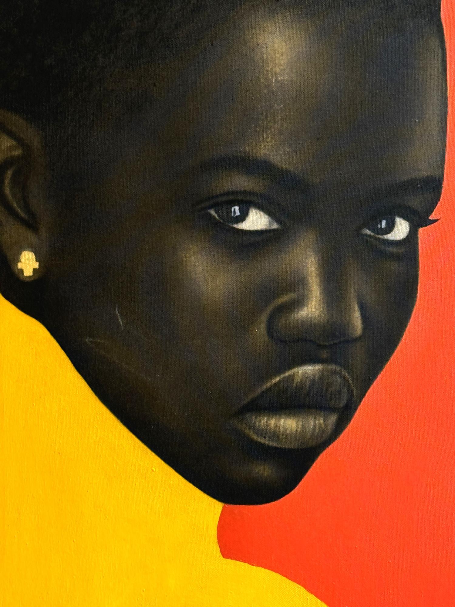 FRANKLIN NDIBAM  "ATELIER" OIL ON CANVAS