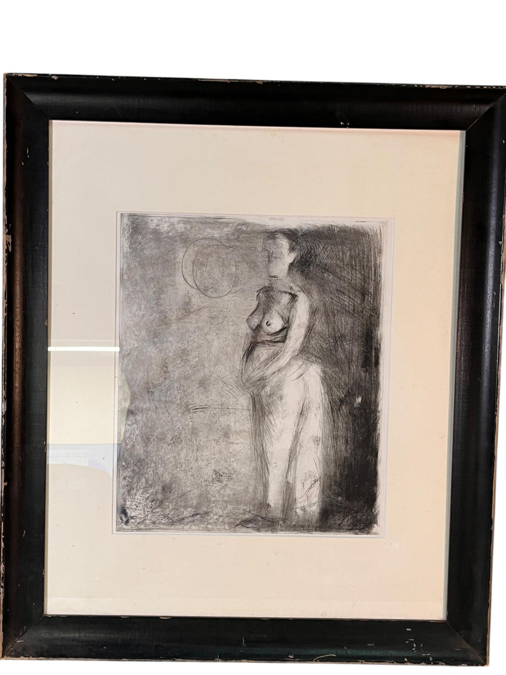 FRAMED & MATTED FEMALE NUDE ENGRAVING