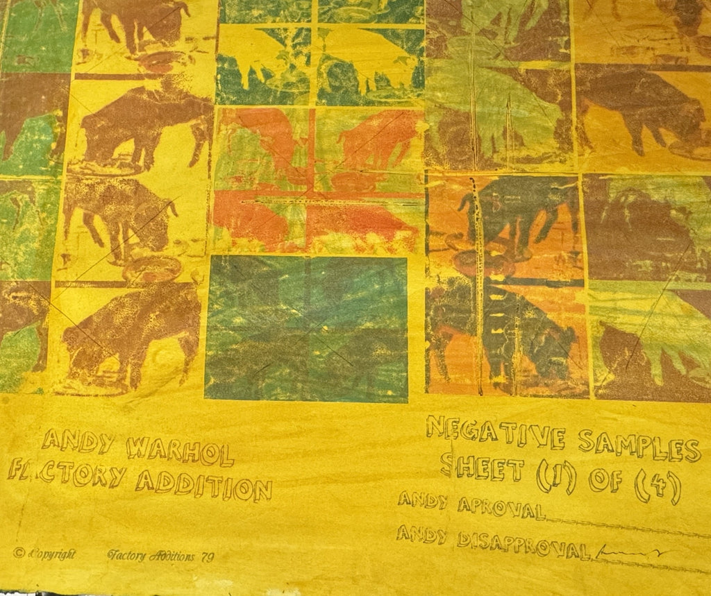 ANDY WARHOL "NEGATIVE SAMPLE SHEET"