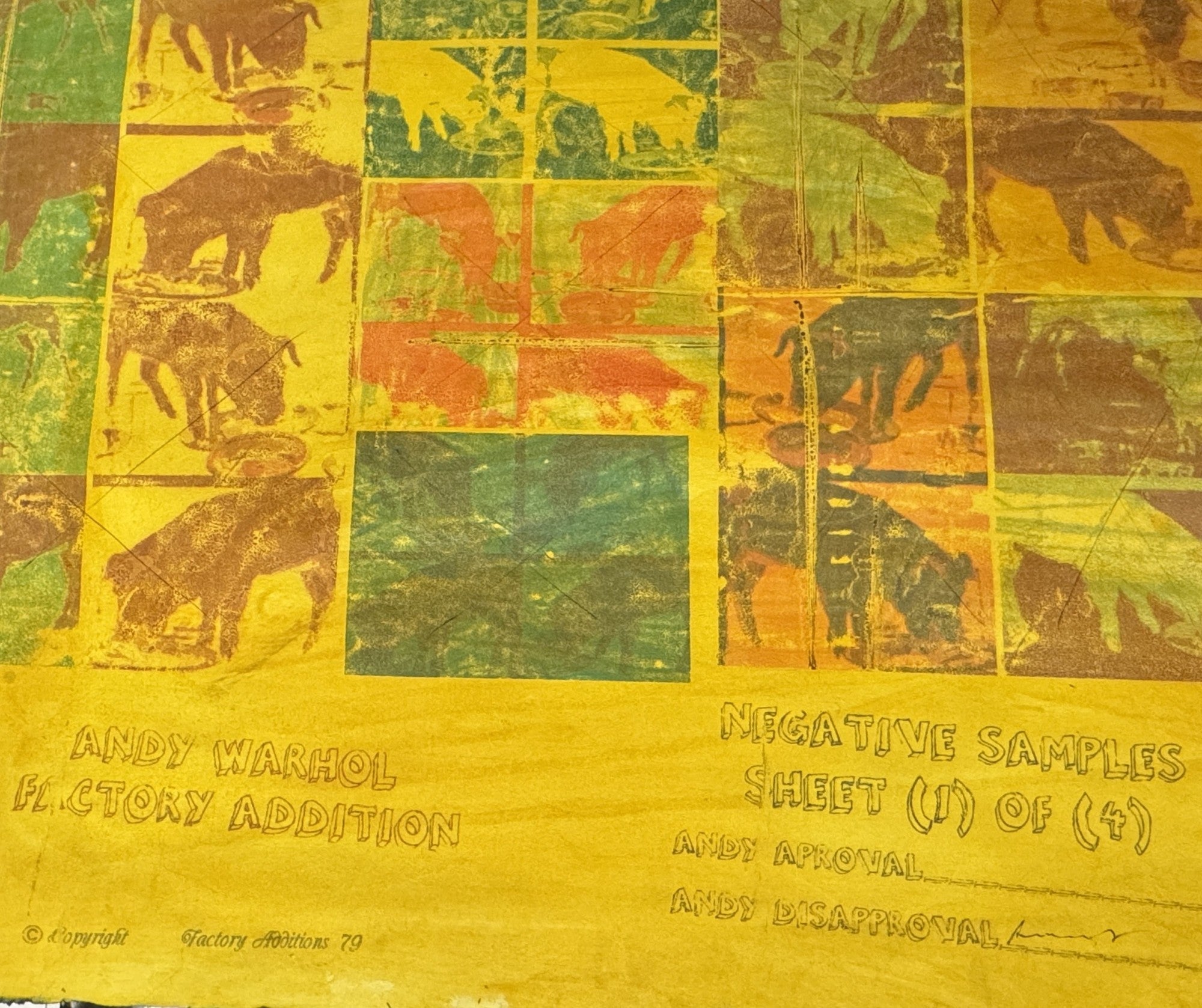 ANDY WARHOL "NEGATIVE SAMPLE SHEET"