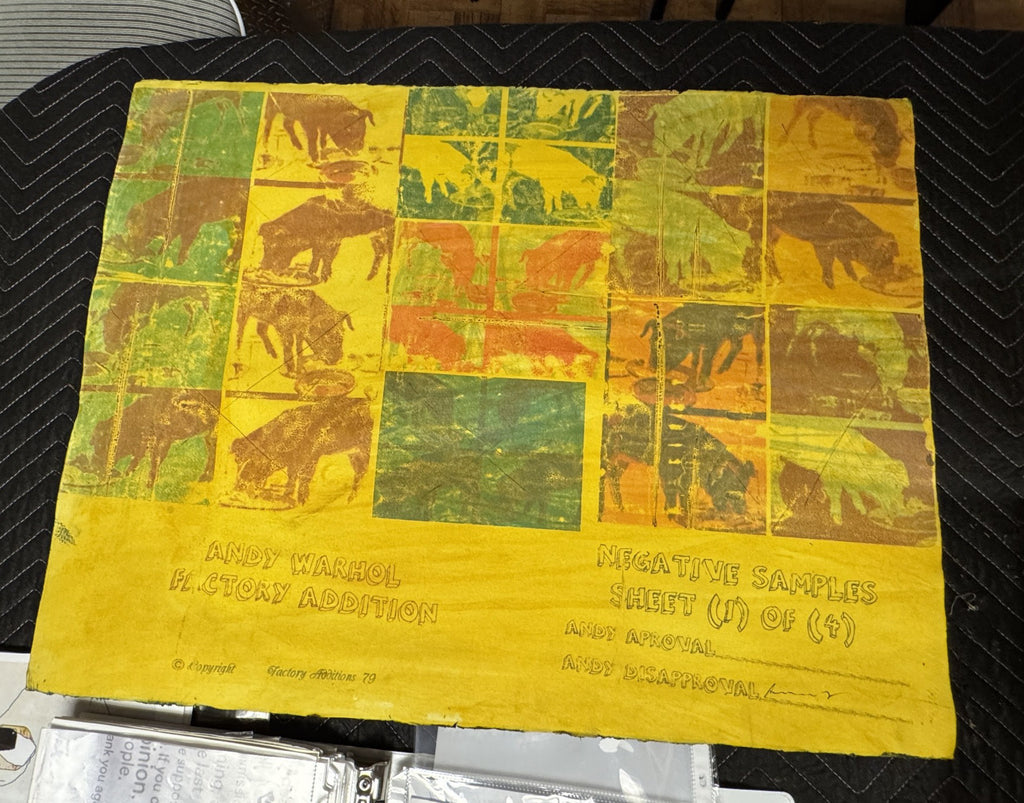 ANDY WARHOL "NEGATIVE SAMPLE SHEET"