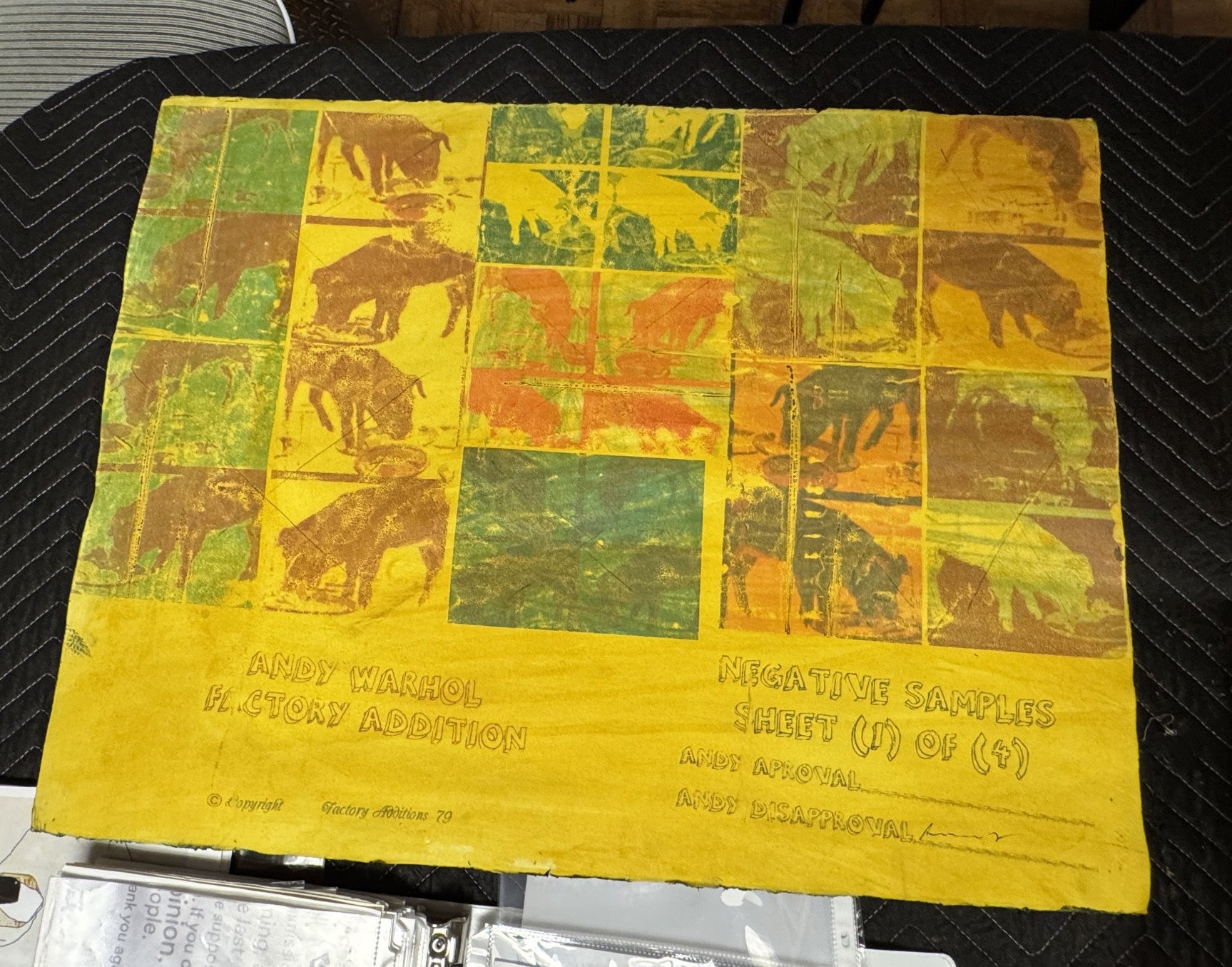 ANDY WARHOL "NEGATIVE SAMPLE SHEET"