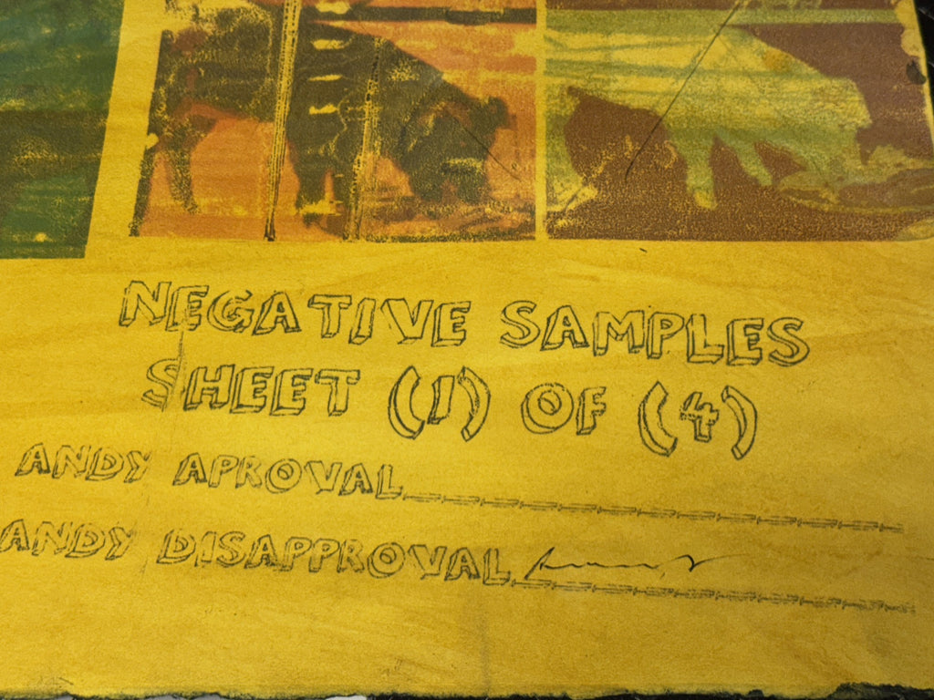 ANDY WARHOL "NEGATIVE SAMPLE SHEET"