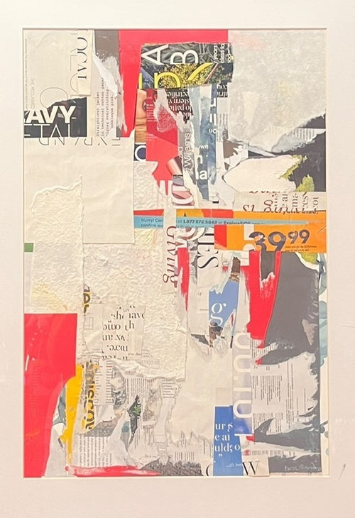 "COMPOSED IV" BY FERN CASSIDY, COLLAGE ON PAPER