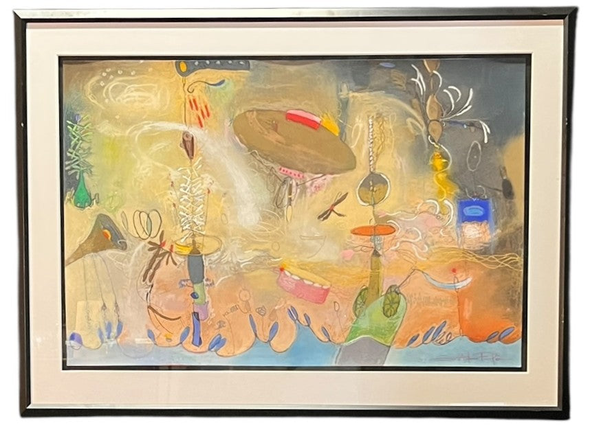 ABSTRACT PASTEL SIGNED BY  ANTONIO FARFAN "YYKKXM"