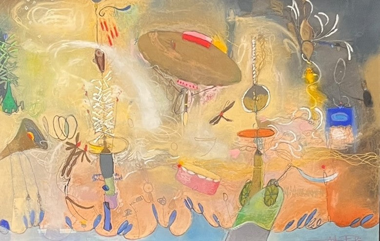 ABSTRACT PASTEL SIGNED BY  ANTONIO FARFAN "YYKKXM"