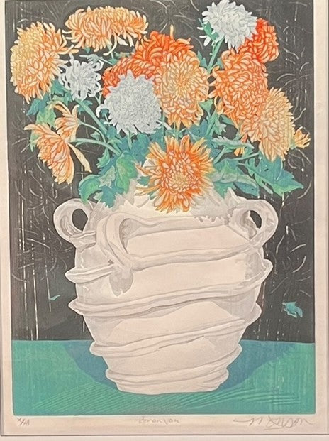 "ROMAN VASE" WOODBLOCK PRINT BY JAMES MONSO