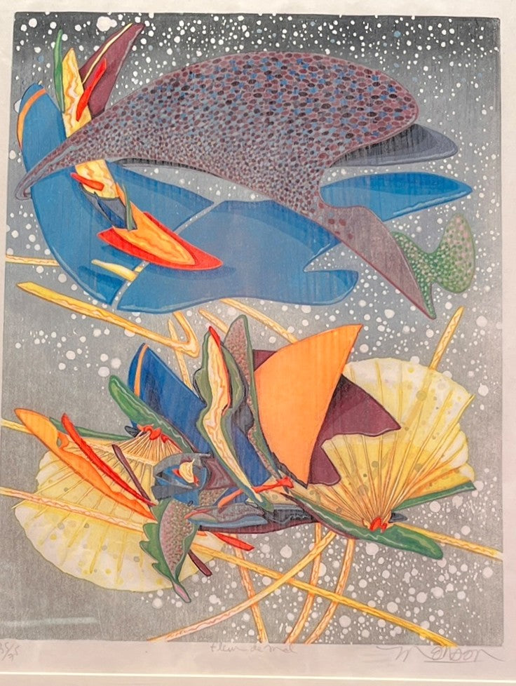 "FLEUR DE MAL" WOODBLOCK PRINT BY JAMES MONSON