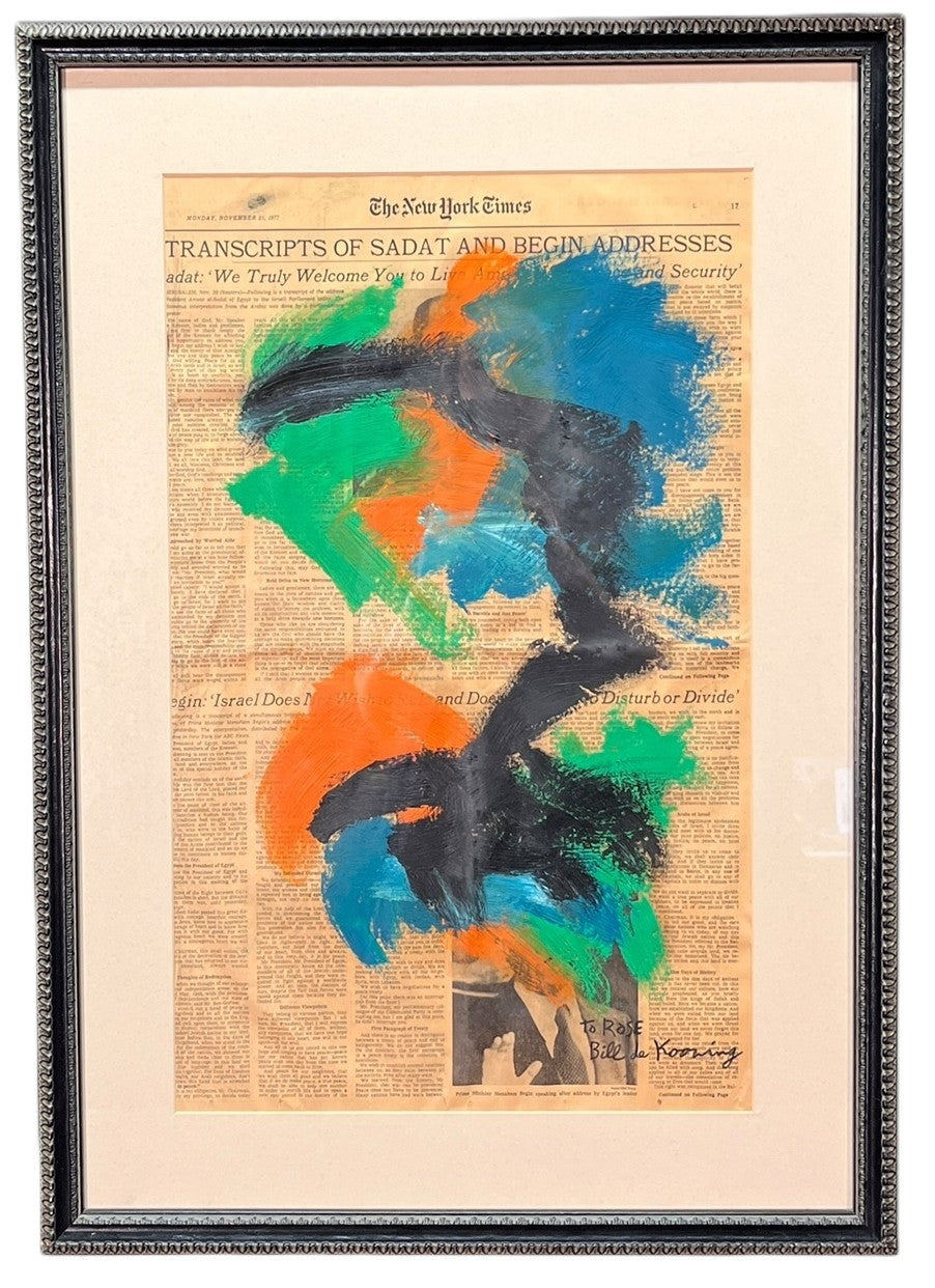 WILLEM DE KOONING OIL ON PERSONALIZED NEWSPRINT