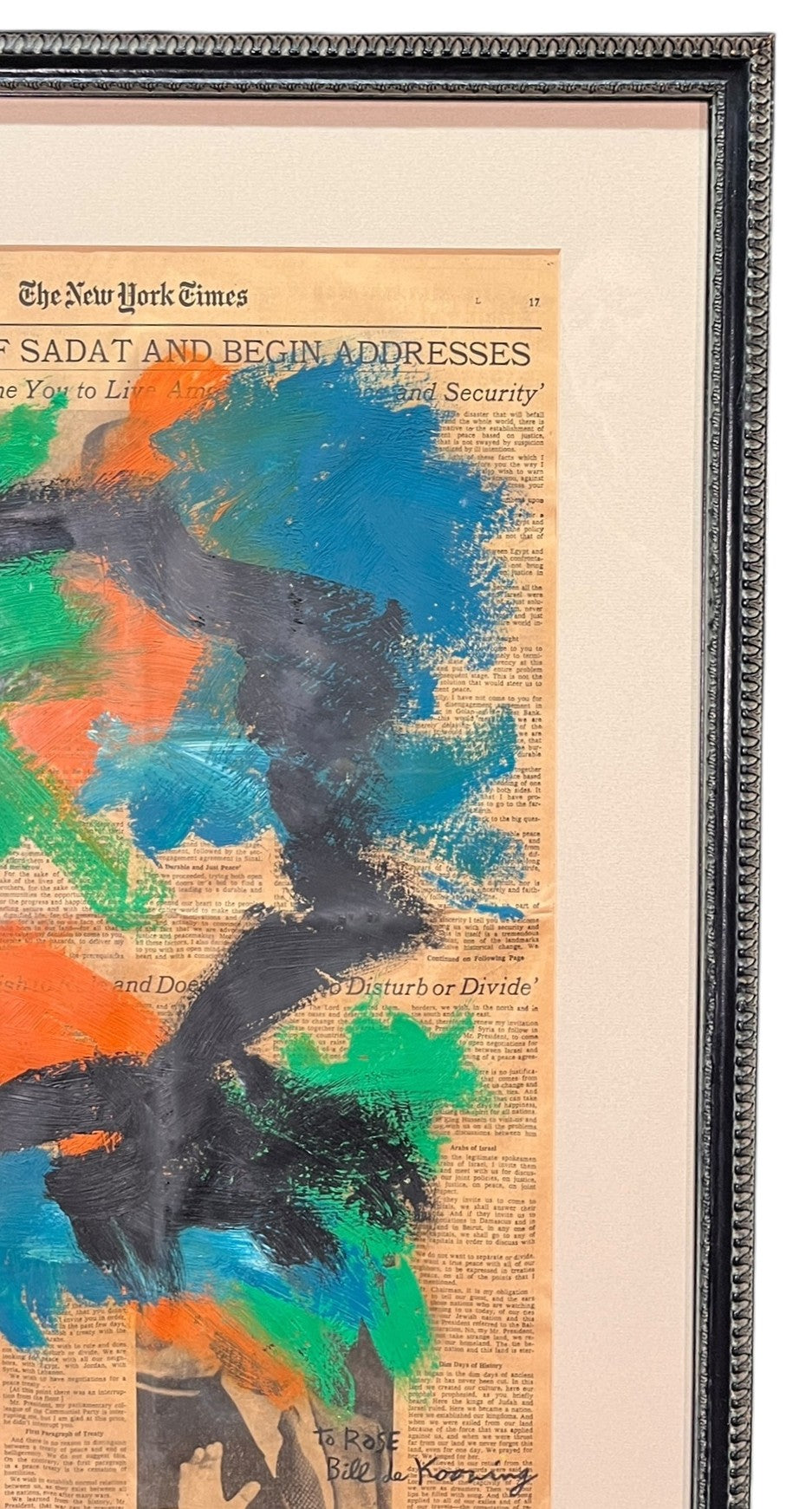 WILLEM DE KOONING OIL ON PERSONALIZED NEWSPRINT