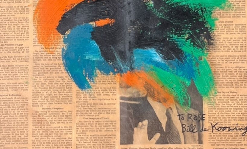 WILLEM DE KOONING OIL ON PERSONALIZED NEWSPRINT
