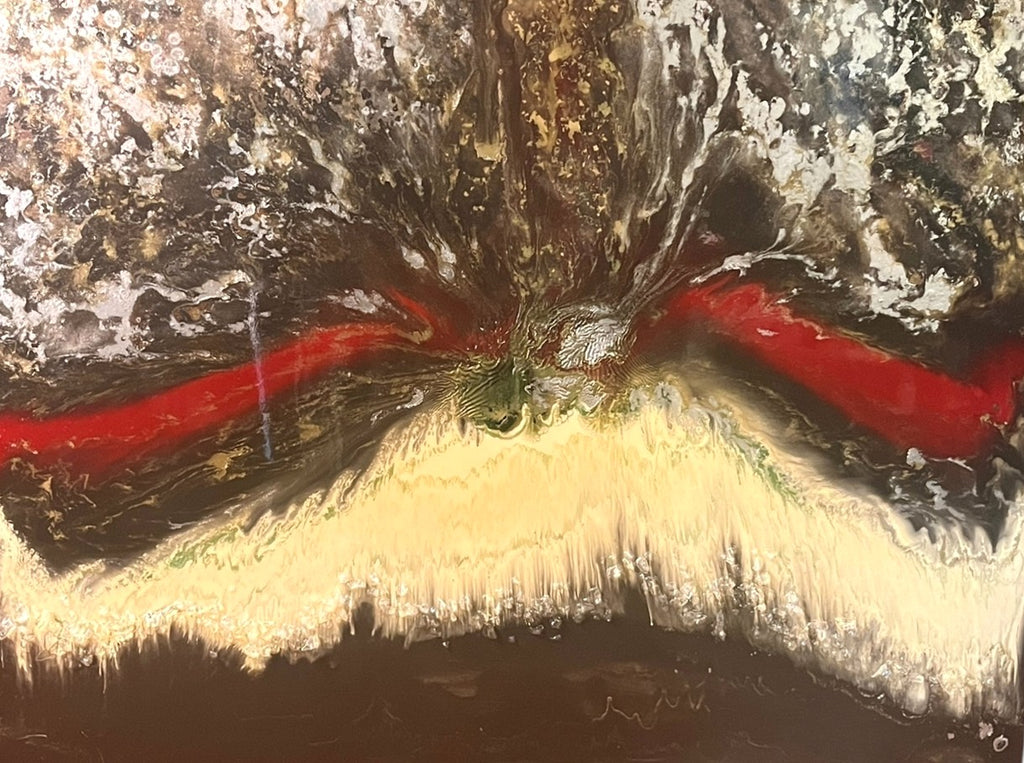 LARGE ABSTRACT OIL ON PANEL