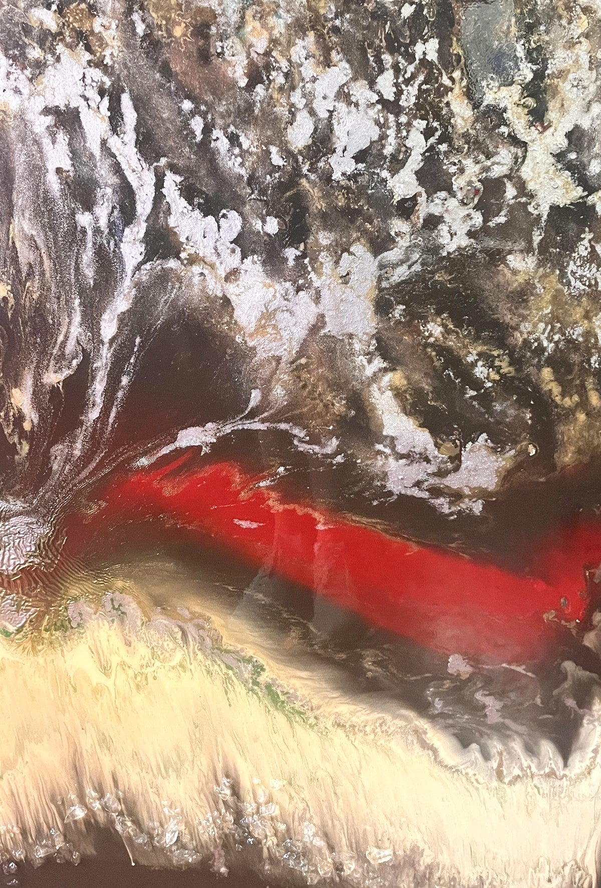 LARGE ABSTRACT OIL ON PANEL