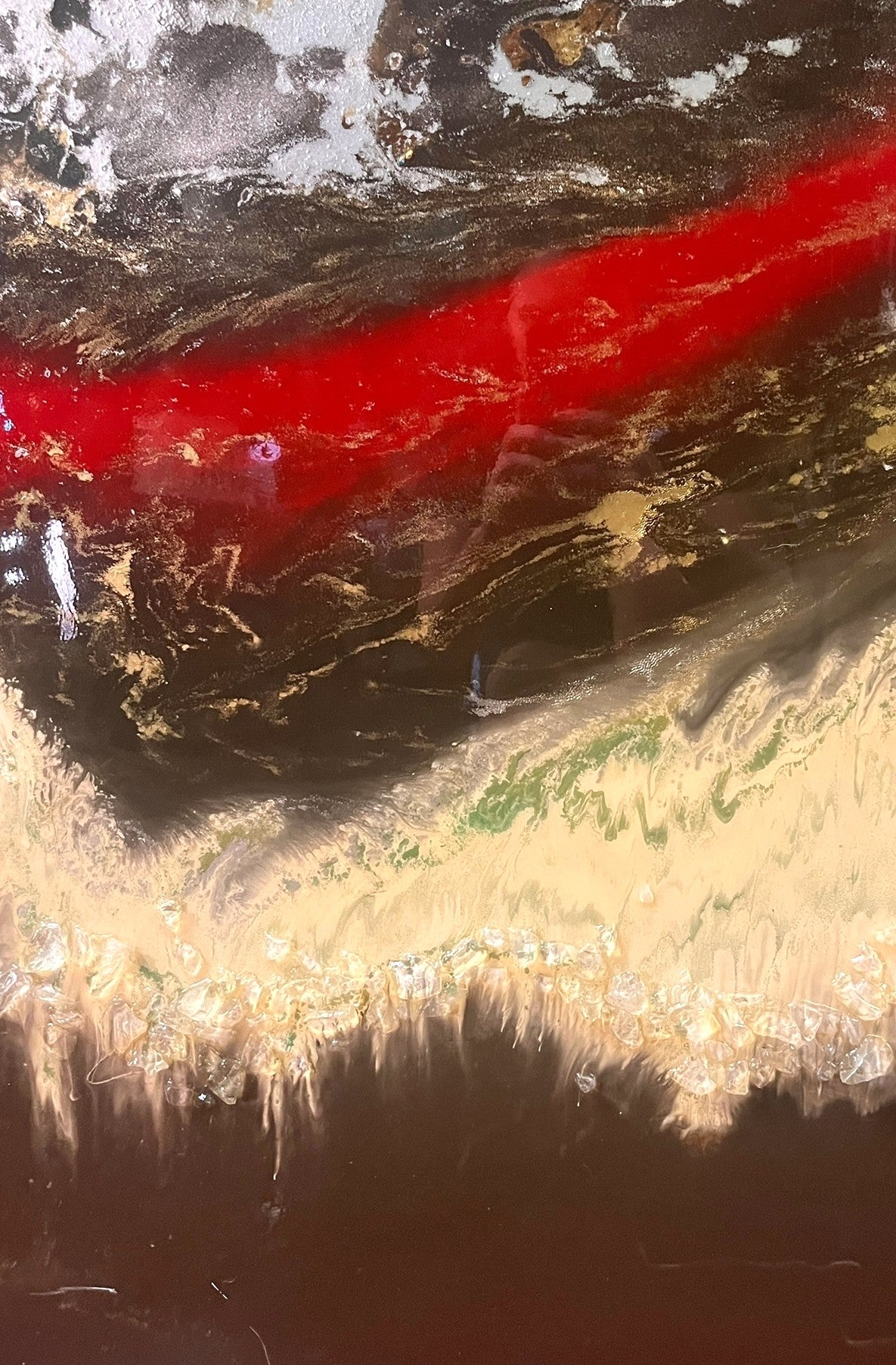 LARGE ABSTRACT OIL ON PANEL