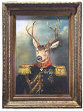 HAND PAINTED DEER IN MILITARY UNIFORM