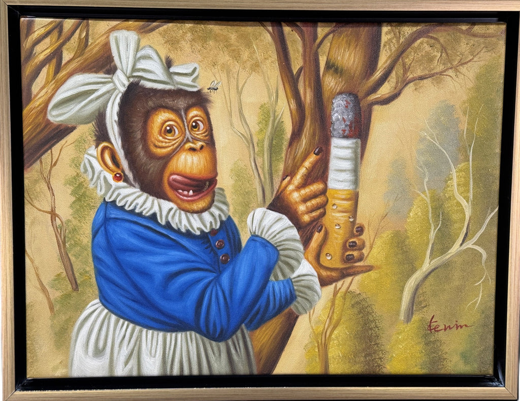 HAND PAINTED MONKEY AFTER DONAL ROLLER WILSON