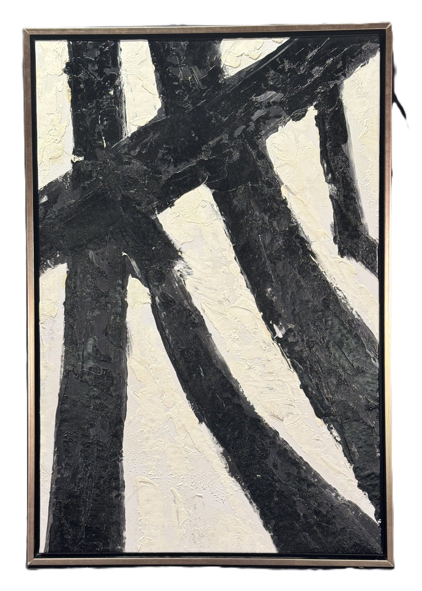 BLACK AND WHITE ABSTRACT PAINTING