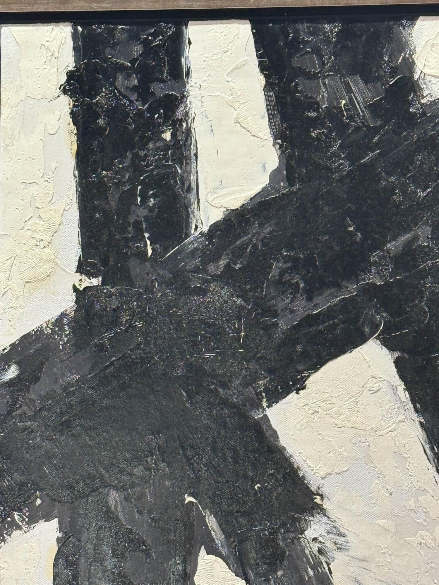 BLACK AND WHITE ABSTRACT PAINTING