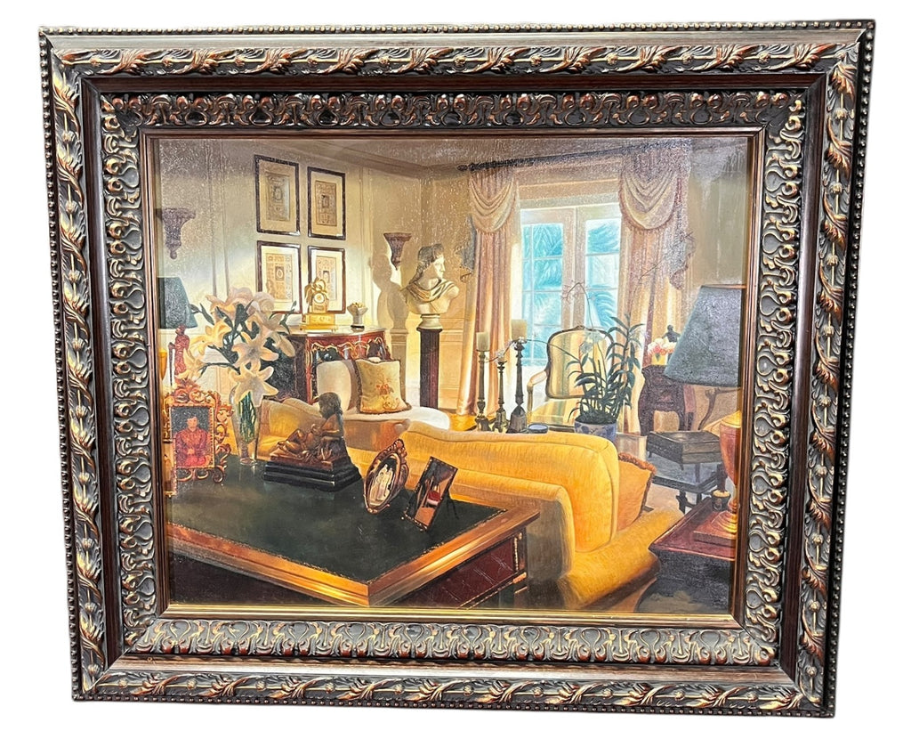 TRADITIONAL HOME SCENE PAINTING FRAMED