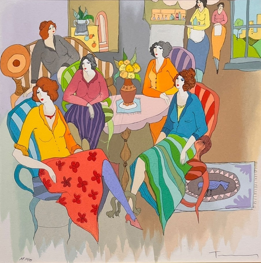 ITZCHAK TARKAY "BISTRO BREAK" SERIGRAPH IN COLOR