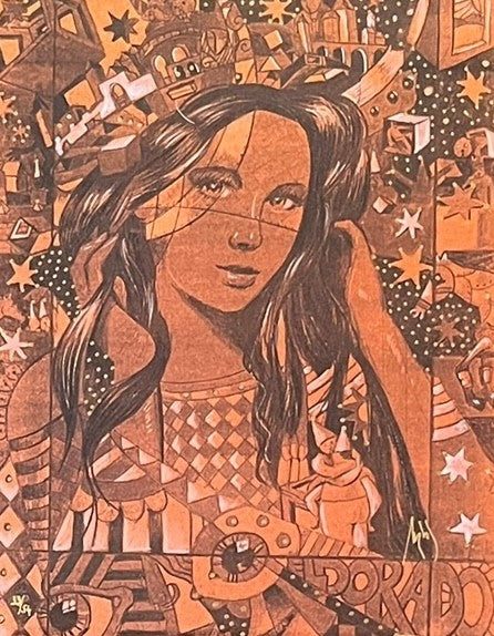 "EL DORADO" MIXED MEDIA  ART BY CASABA MARKUS