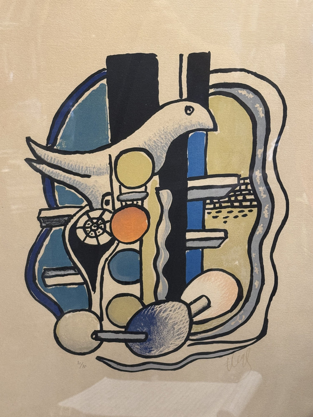 FERNAND LEGER LITHOGRAPH, EDITION #21/75, Ca 1955