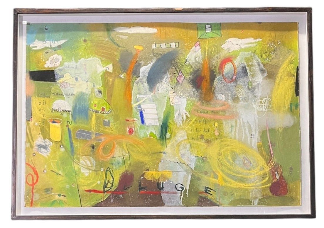 "DELUGE" 2006 PASTEL ON PAPER BY ANTONIO J  FARFAM