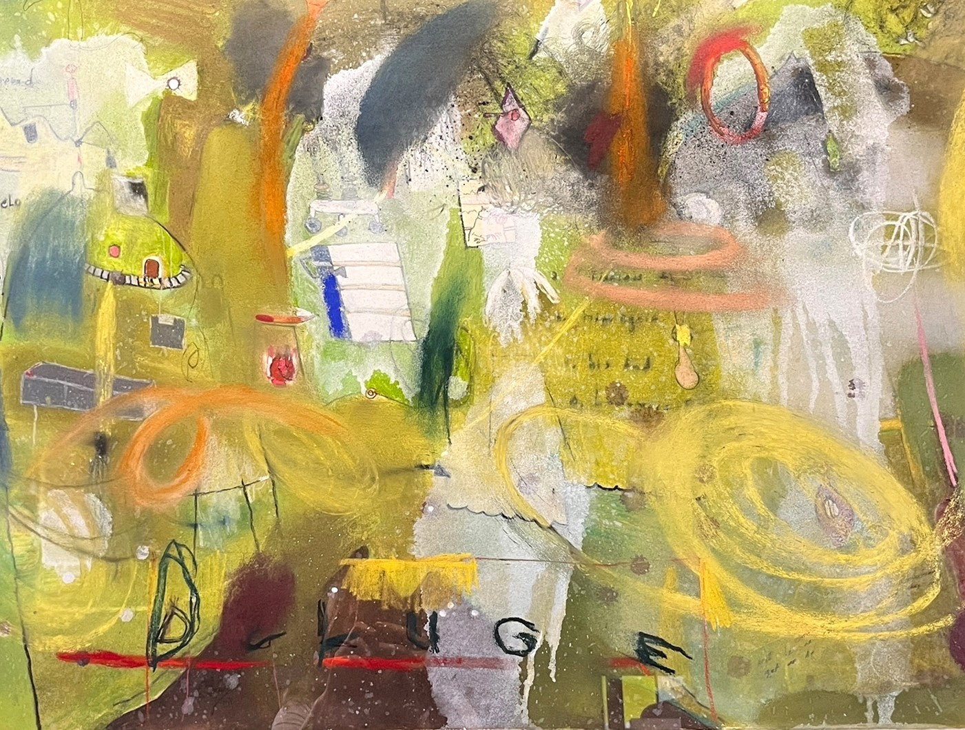 "DELUGE" 2006 PASTEL ON PAPER BY ANTONIO J  FARFAM