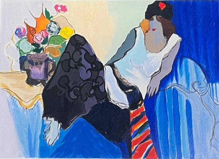 "RECLINING WOMAN" PAINTING BY ITZCHAK TARKAY