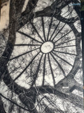 BLACK AND WHITE NATURAL SPIRAL ON LUCITE