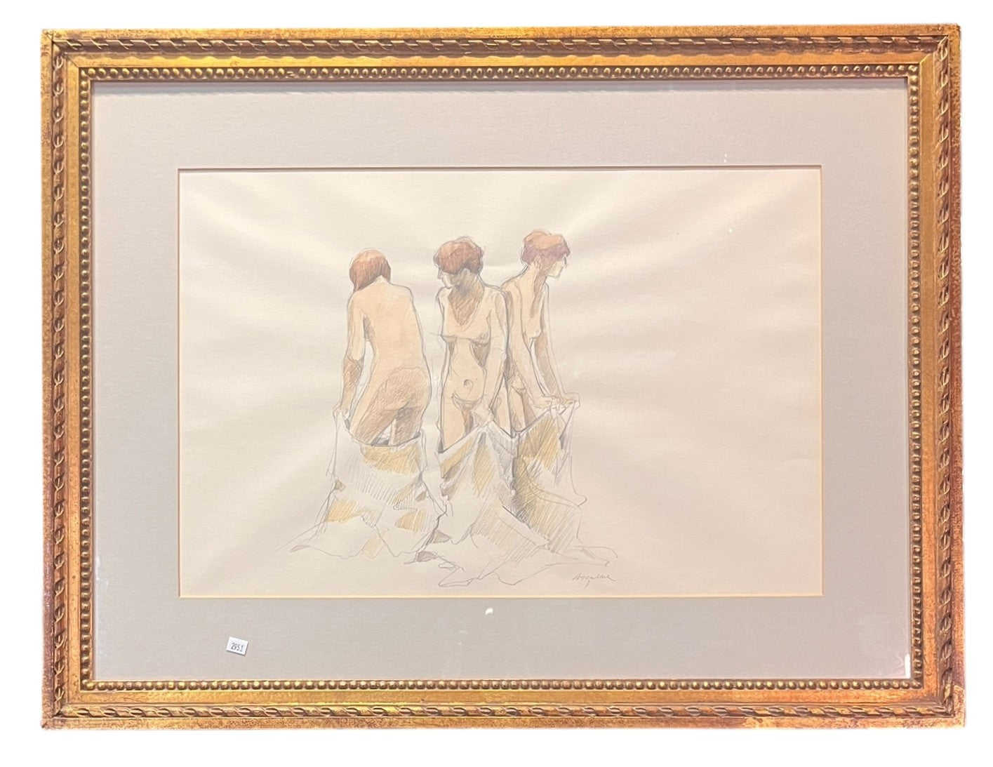 WILLIAM ANZALONE "NUDE FEMALES" DRAWING
