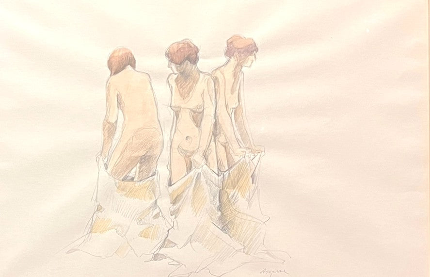 WILLIAM ANZALONE "NUDE FEMALES" DRAWING