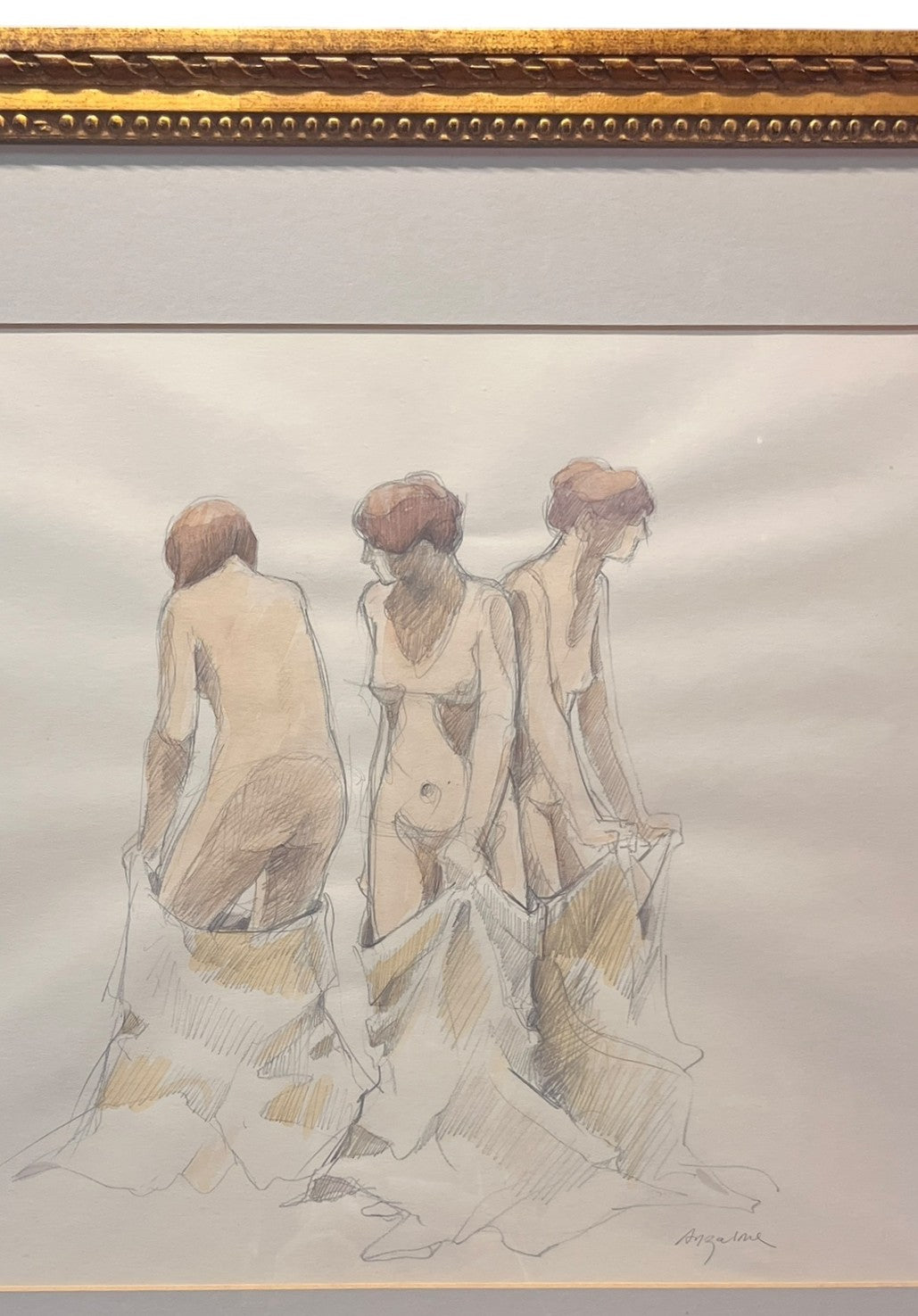 WILLIAM ANZALONE "NUDE FEMALES" DRAWING