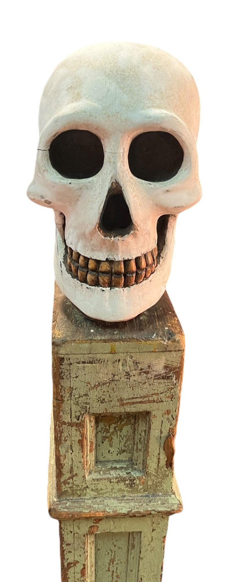 SKULL ON PEDESTAL SIGNED BY DORMAN DAVID 1996