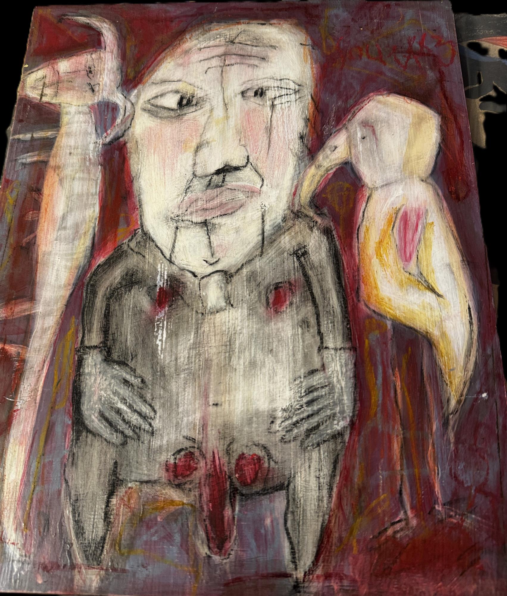 FRANCIS NEWTON SOUZA OIL ON PANEL