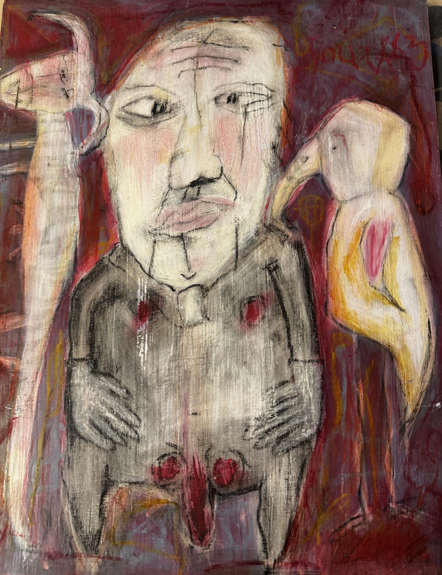 FRANCIS NEWTON SOUZA OIL ON PANEL