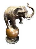 BARYE BRONZE ELEPHANT ON MARBLE PEDESTAL