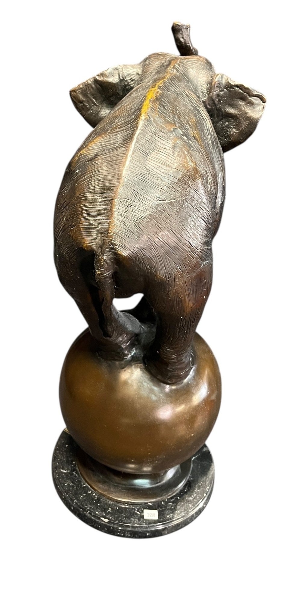 BARYE BRONZE ELEPHANT ON MARBLE PEDESTAL