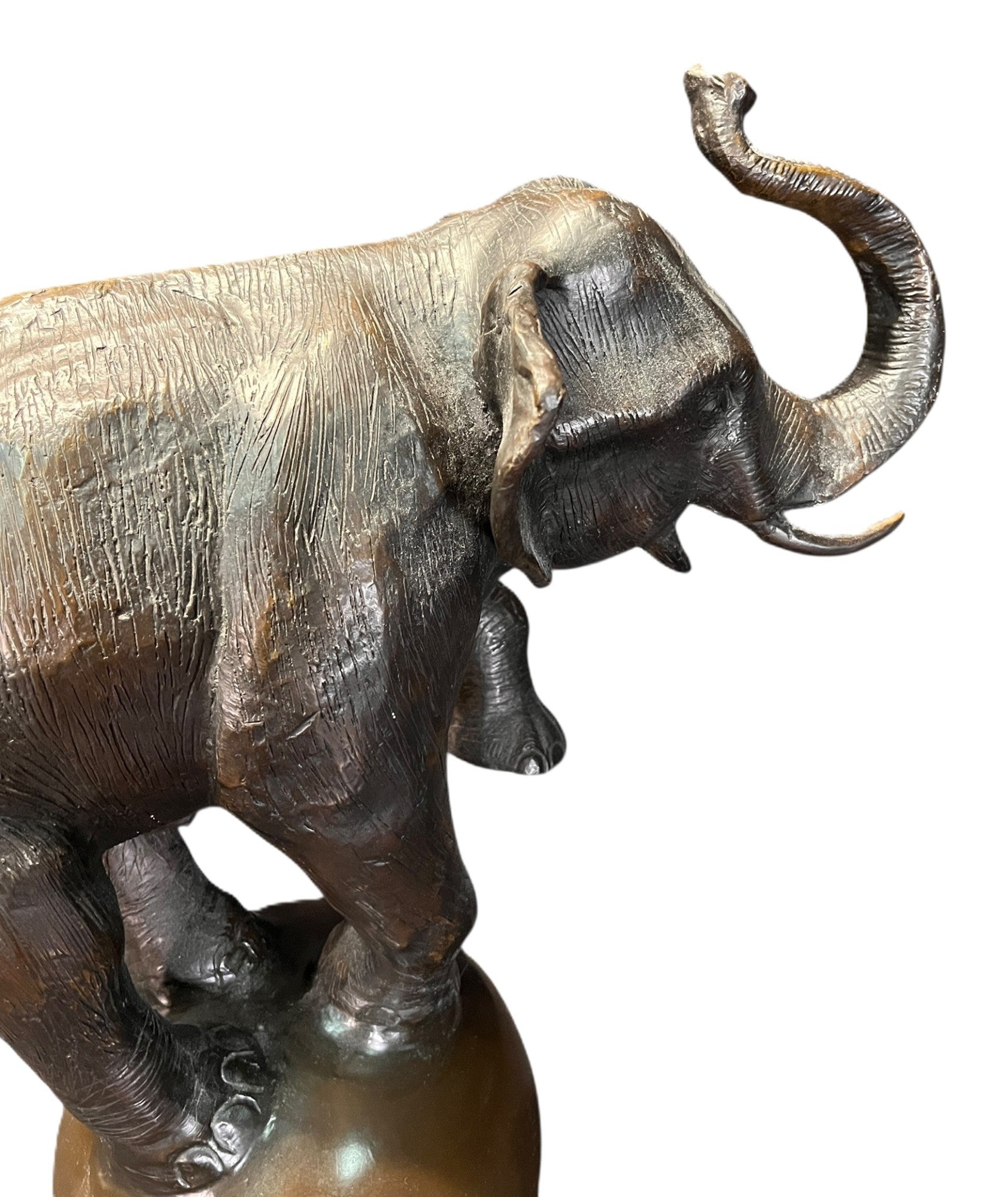 BARYE BRONZE ELEPHANT ON MARBLE PEDESTAL