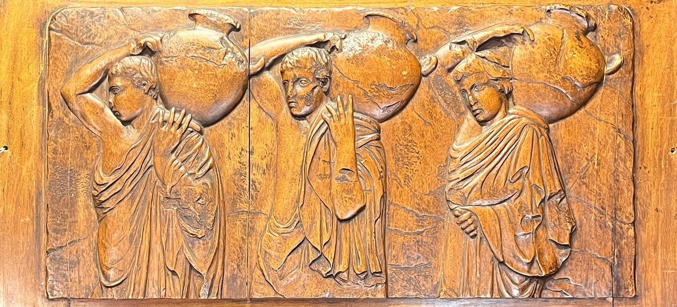 1930'S ART DECO ROMAN PANNEL DEPICTING 3 ROMAN FIG
