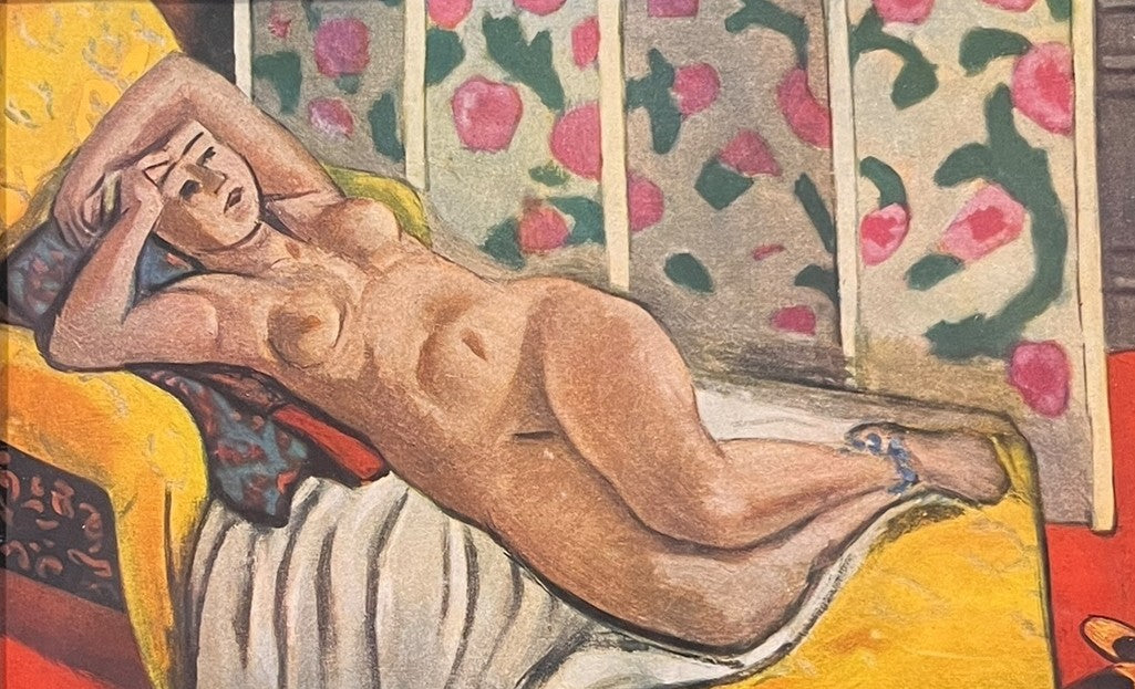 "NU SUR LA CHAISE LONGUE JAUNE" LITHOGRAPH MATISSE