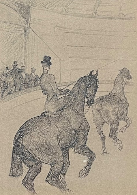 "ECUYERE DE HAUTE ECOLE- LE TANDEM" LITHOGRAPH