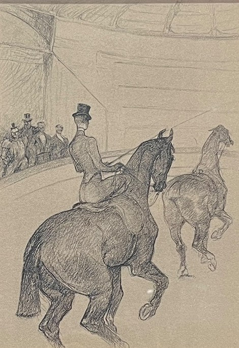 "ECUYERE DE HAUTE ECOLE- LE TANDEM" LITHOGRAPH