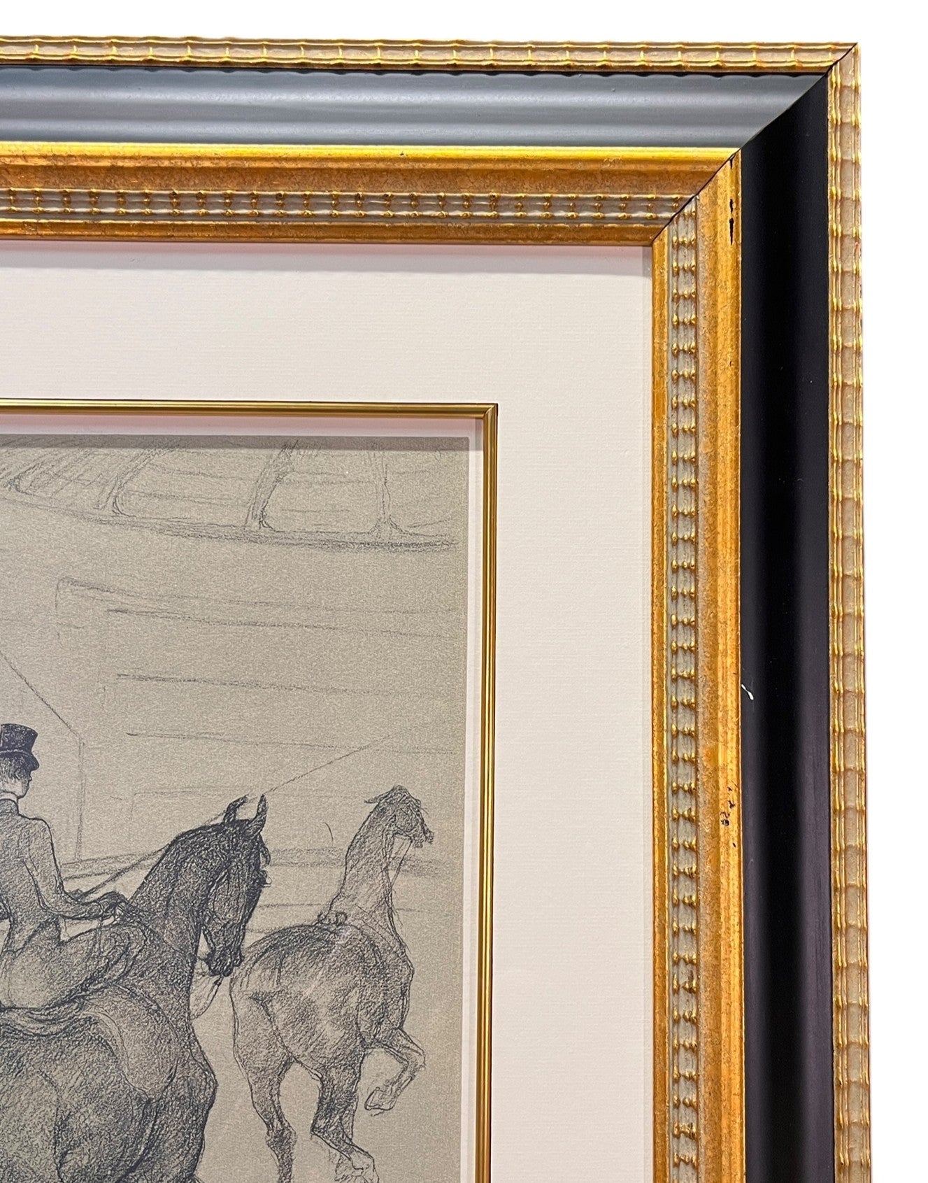 "ECUYERE DE HAUTE ECOLE- LE TANDEM" LITHOGRAPH