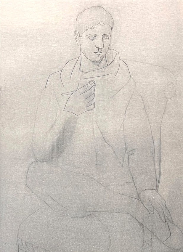 “HOMMEAVECUNEPIPE”  LITHOGRAPH BY PABLO PICASSO