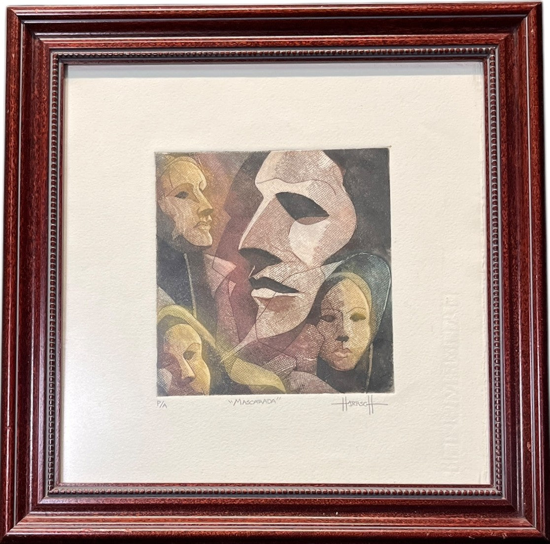 "MASCARADA" LITHOGRAPH BY HARISCH