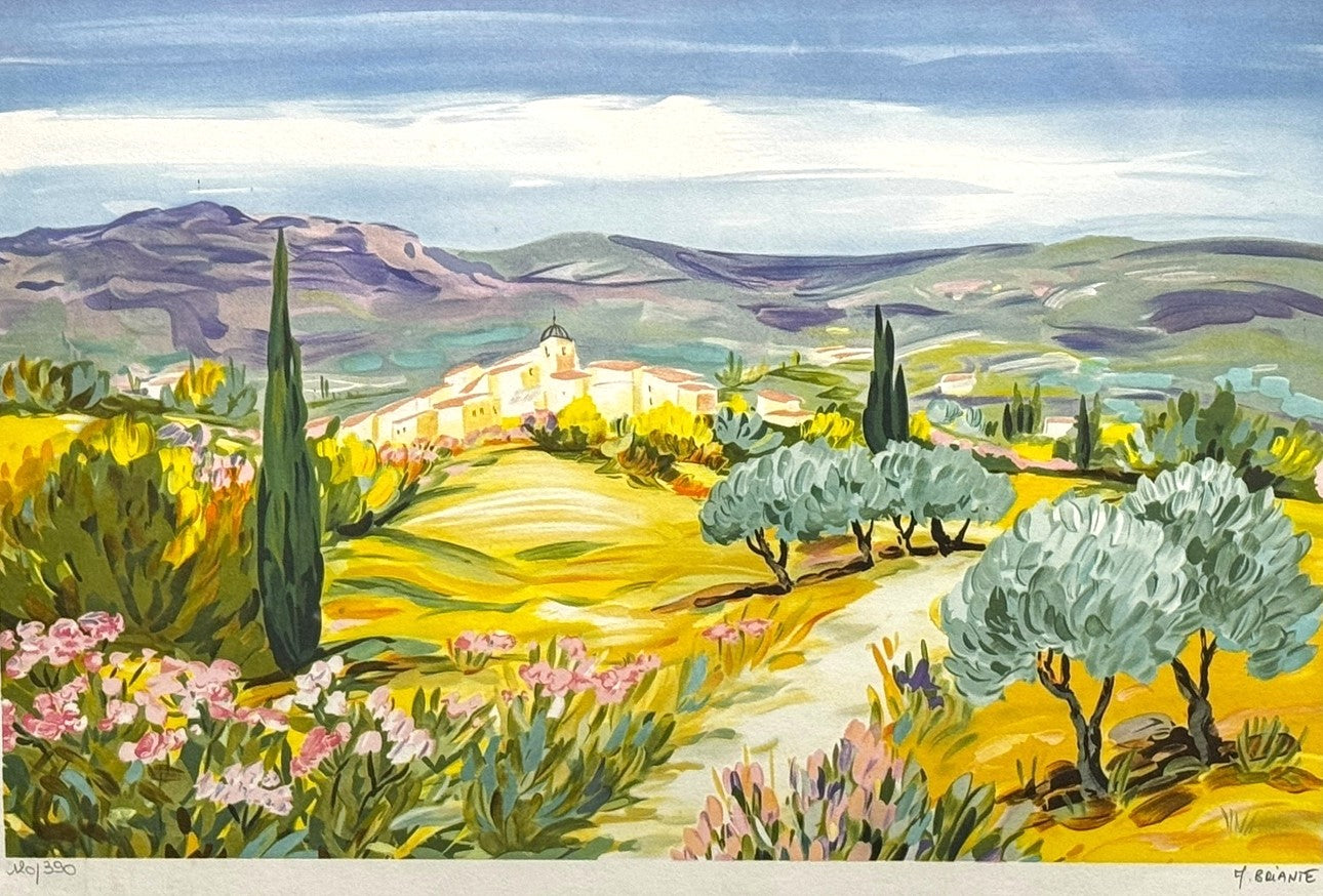 "LES ALPILLES S'ENDORMENT" LITHOGRAPH BY BRIANTE