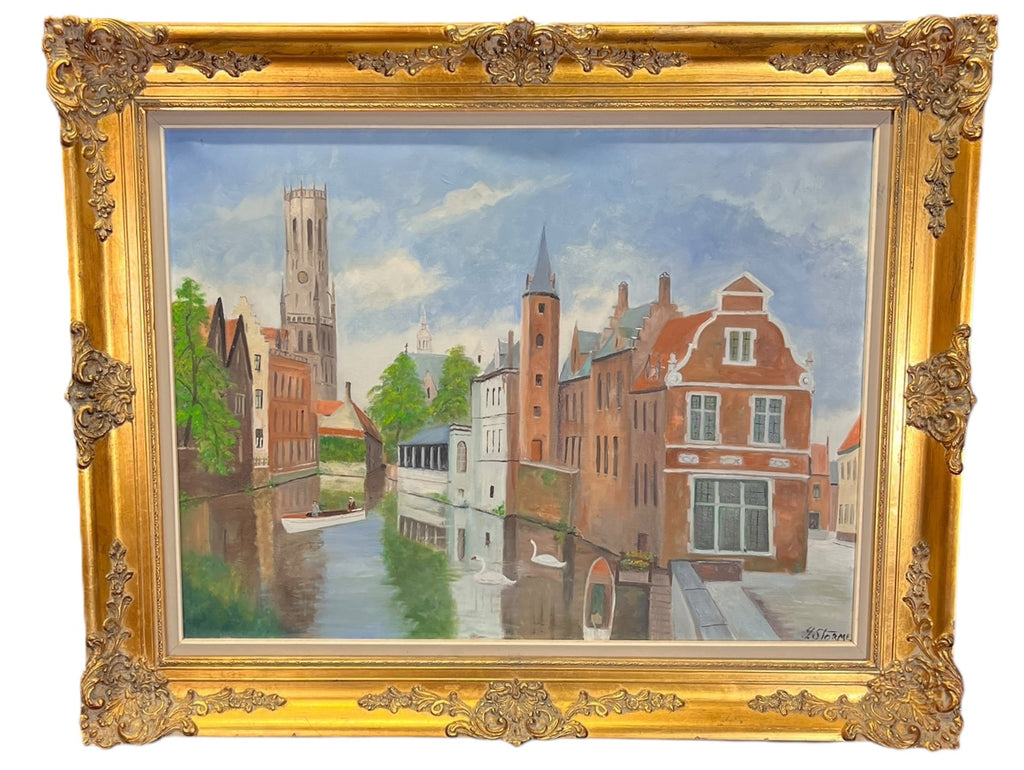 RIVER SCENE  OIL ON CANVAS