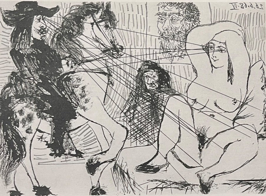 PABLO PICASSO OFFSET HELIOGRAVURE "EXCHANGING